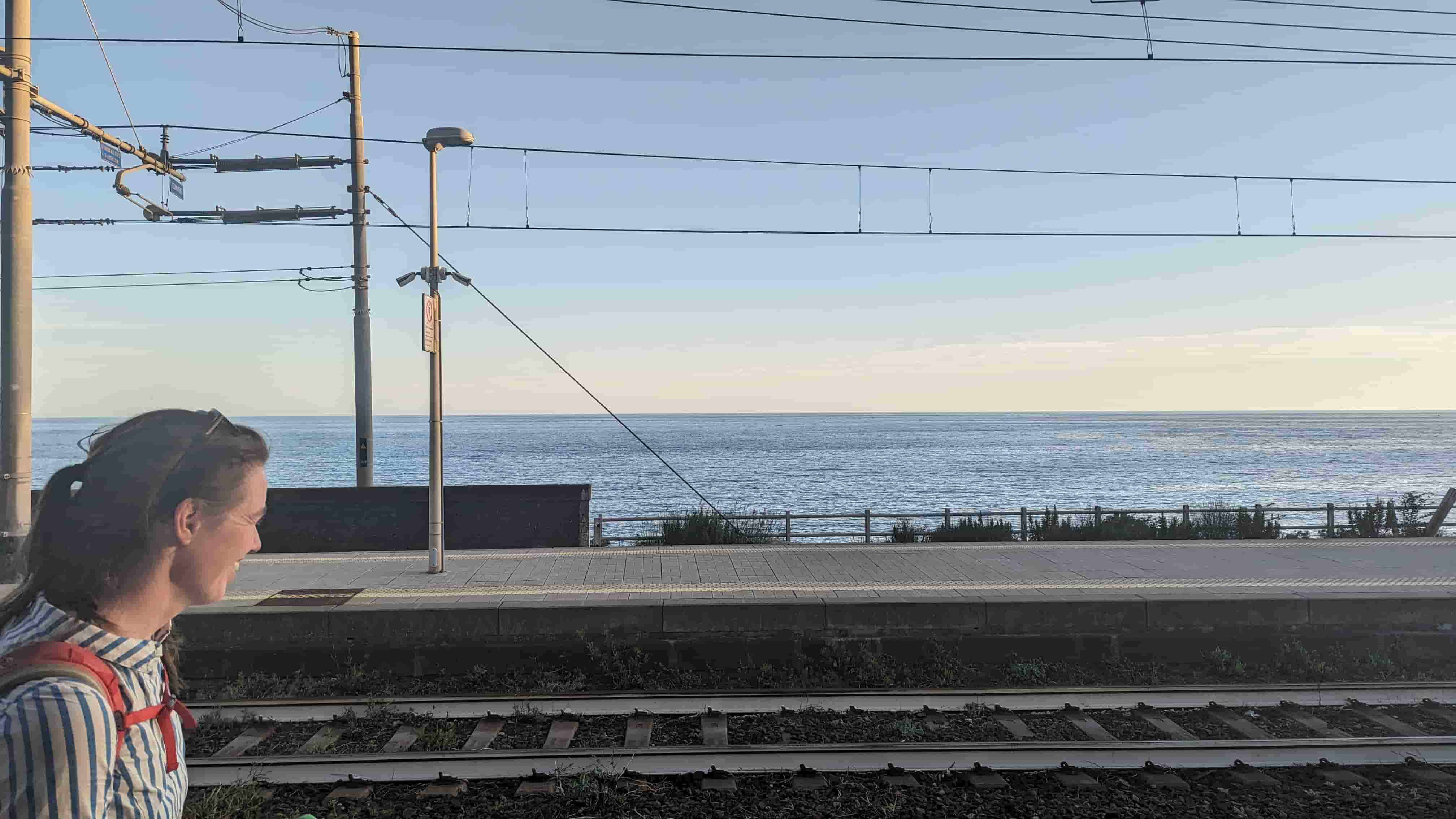 View from the train window on a trip from La Spezia to Levanto
