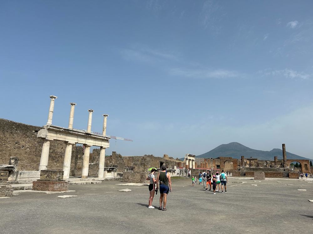 Pompei with Mount Vesuvius in the background