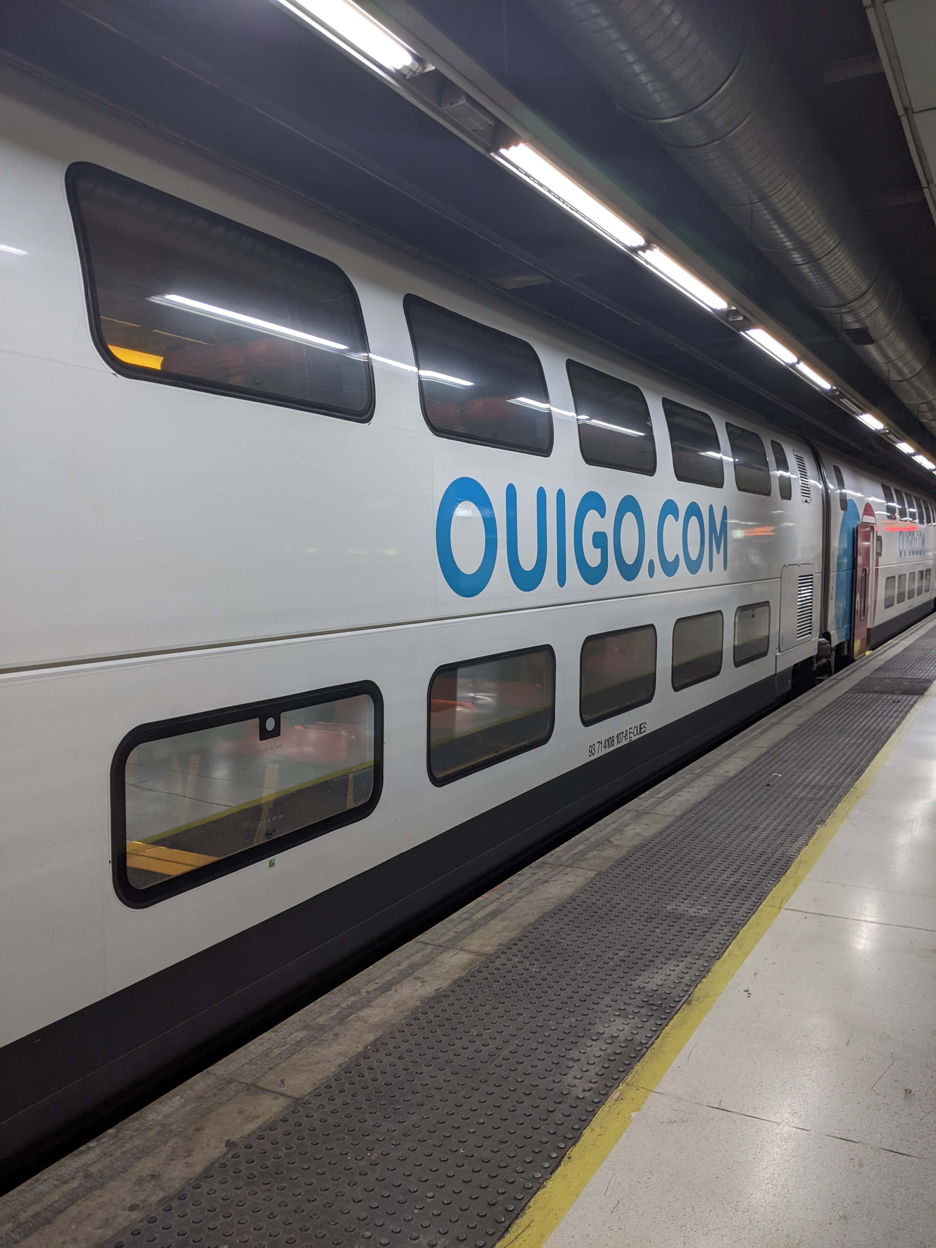 Side of a OUIGO train in Spain